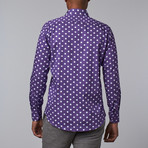 Polka Dot Dress Shirt // Purple + White (S)