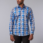 Printed Dress Shirt // Blue (3XL)