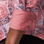 Printed Dress Shirt // Pink (4XL)