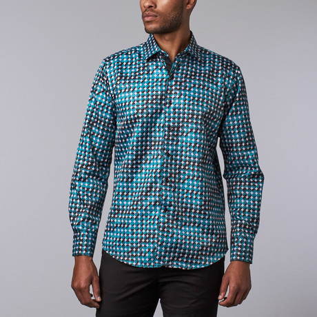 Printed Dress Shirt // Green (S)