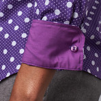 Polka Dot Dress Shirt // Purple + White (S)