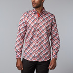 Printed Dress Shirt // Orange (L)