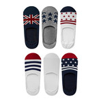 British Stars + Stripes No-Show Non-Slip Sock // Pack of 6