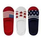 Stars + Stripes No-Show Non-Slip Sock // Pack of 6