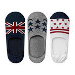 British Stars + Stripes No-Show Non-Slip Sock // Pack of 6