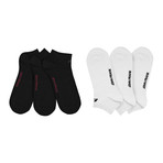 Solid Low-Cut Sport Sock // Pack of 6 // Black + White