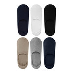 Solid No-Show Non-Slip Sock // Pack of 6 // Muted Pack