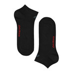 Solid Low-Cut Sport Sock // Pack of 6 // Black + White