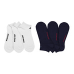 Solid Low-Cut Sport Sock // Pack of 6 // Navy + White