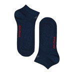 Solid Low-Cut Sport Sock // Pack of 6 // Navy + White