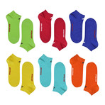 Solid Low-Cut Sport Sock // Pack of 6 // Bright Combo Pack