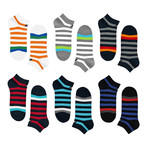 Stripe Low-Cut Sport Sock // Pack of 6 // Bright Combo Pack