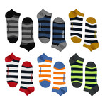 Stripe Low-Cut Sport Sock // Pack of 6 // Bold Combo Pack