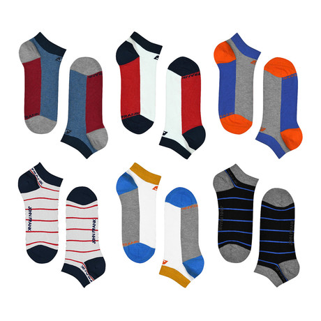 Stripe + Colorblock Low-Cut Sport Sock // Pack of 6