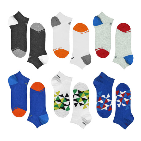 Pinwheel Low-Cut Sport Sock // Pack of 6 // Blue