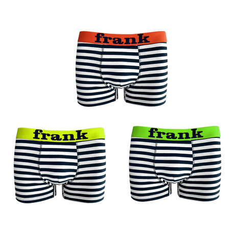 Striped Boxer Brief // Set of 3 // Blue + Yellow + Red (S/M(28"-30"))