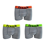 Striped Boxer Brief // Set of 3 // Blue + Yellow + Red (L/XL(36"-38"))