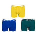 Solid Boxer Brief // Set of 3 // Blue + Yellow + Green (L/XL(36"-38"))