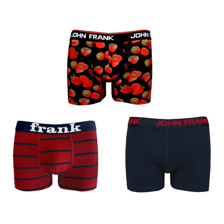 Strawberries + Stripes Boxer Brief // Set of 3 (S/M(28"-30"))