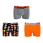 Cupcakes + Stripes Boxer Brief // Set of 3 (S/M(28"-30"))