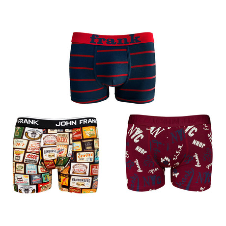 NYC Signage + Stripes Boxer Brief // Set of 3 (S/M(28"-30"))