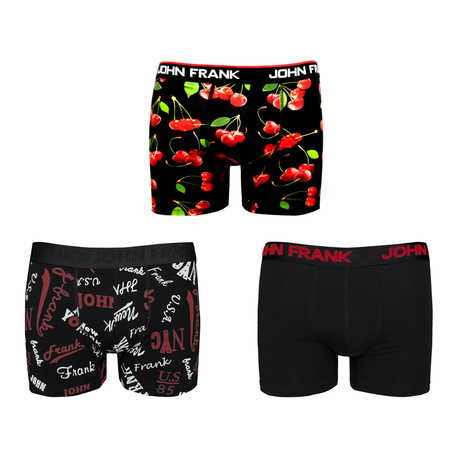 Cherries Boxer Brief // Set of 3 (S/M(28"-30"))