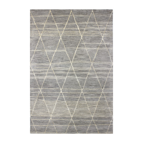 Moroccan // Taupe Wool + Viscose Rug (8'L x 2'6"W)