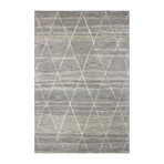 Moroccan // Taupe Wool + Viscose Rug (2'6"L x 8'W)