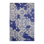 Snowflakes // Navy Wool + Viscose Rug (8'L x 2'6"W)