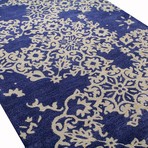 Snowflakes // Navy Wool + Viscose Rug (2'6"L x 8'W)