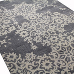 Snowflakes // Grey Wool + Viscose Rug (8'L x 2'6"W)