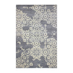 Snowflakes // Grey Wool + Viscose Rug (8'L x 2'6"W)