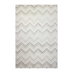 Chevron // Ivory Wool + Viscose Rug (8'L x 2'6"W)