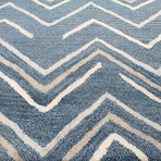 Chevron // Azure Wool + Viscose Rug (2'6"L x 8'W)