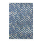 Chevron // Azure Wool + Viscose Rug (2'6"L x 8'W)