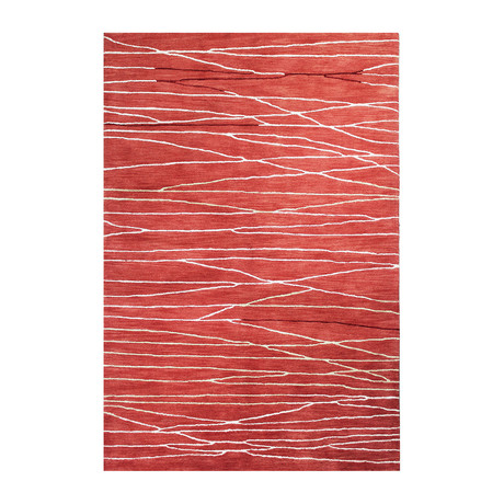 Intersect // Coral Wool + Viscose Rug (2'6"L x 8'W)