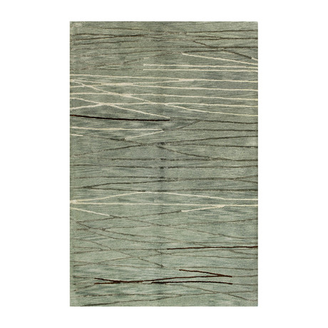 Intersect // Aqua Wool + Viscose Rug (8'L x 2'6"W)