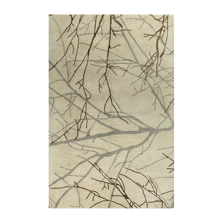 Branches // Ivory Wool + Viscose Rug (8'6"L x 5'6"W)