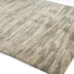 Waves // Grey Wool + Viscose Rug (8'L x 2'6"W)