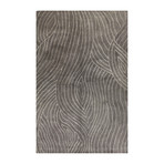 Scrolls // Grey Wool + Viscose Rug (8'6"L x 5'6"W)