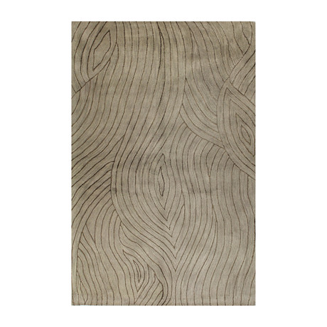 Scrolls // Taupe Wool + Viscose Rug (5'9"L x 3'9"W)