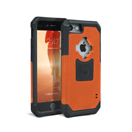 Rugged Case + Magnetic Car Mount // Orange + Grey (iPhone 7)