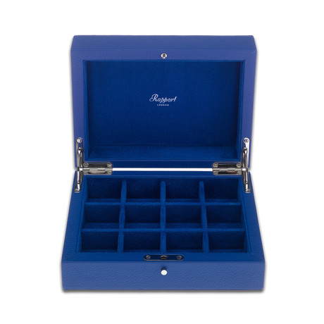 Leather Cufflink Box // Blue