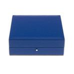 Leather Cufflink Box // Blue