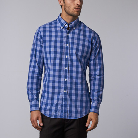 Highline Washed Casual Button-Up // Ocean Blue Plaid (XS)