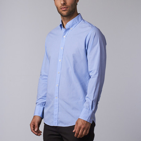 Highline Washed Casual Button-Up // Sky Blue Micro Check (XS)