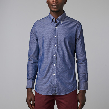 Highline Washed Casual Button-Up // Slate Diamond Dot (XS)