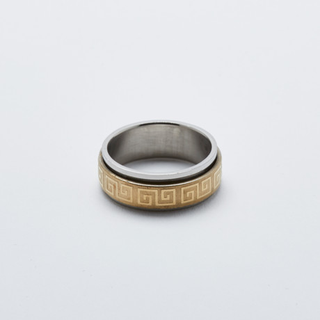 Greek Ring // 2-Tone Gold (Size 9)