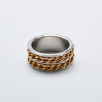 Double Cuban Link Ring // 2-Tone Gold (Size 9)