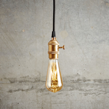 Black Brass Cord + Edison Bulb